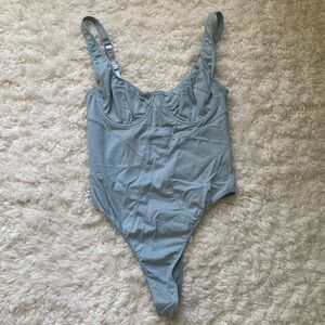 Corset look bodysuit with underwire and lined bra